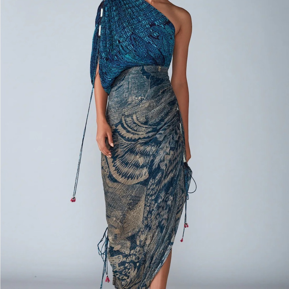 Elegant One Shoulder Blue Dress